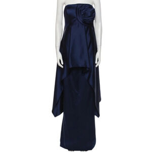 John Paul Ataker Midnight Blue Structured Strapless Gown NWT